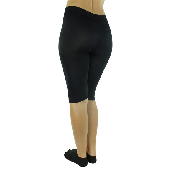 Solid Color Knee Length Stretchy Shorts - Picture 3 of 8